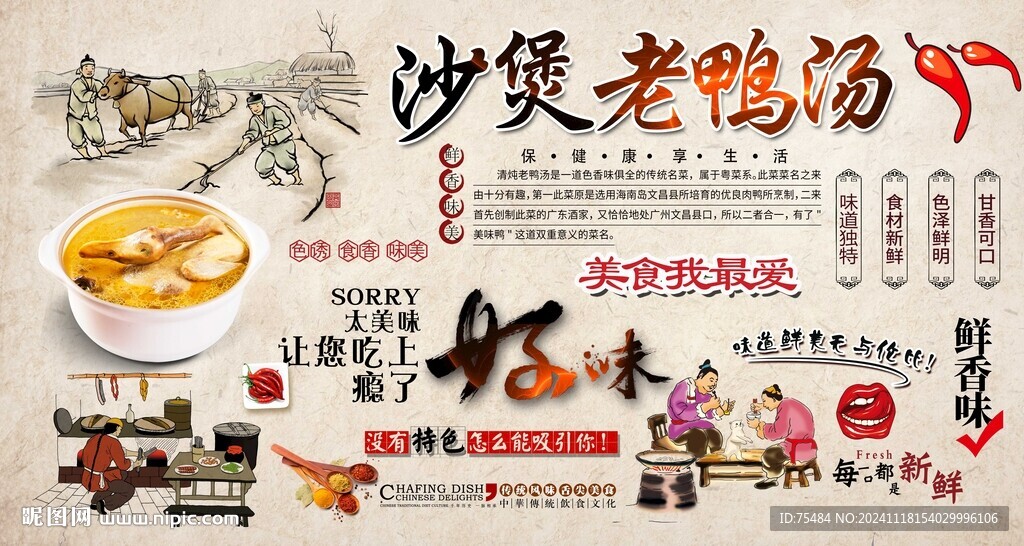 沙煲老鸭汤