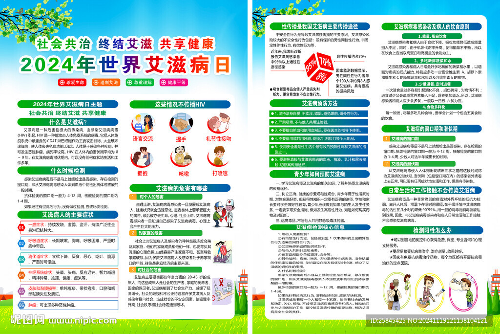 2024年世界艾滋病日宣传单