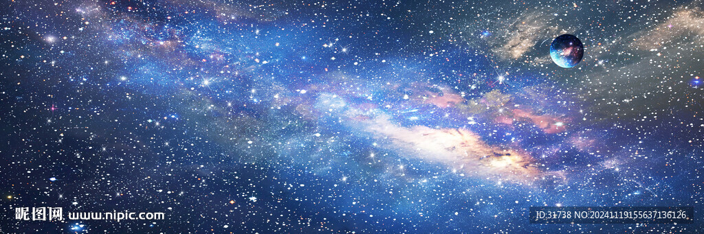蓝色宇宙星空背景图