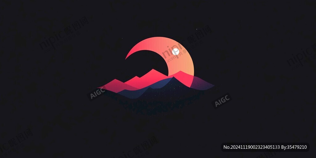 山脉插画logo