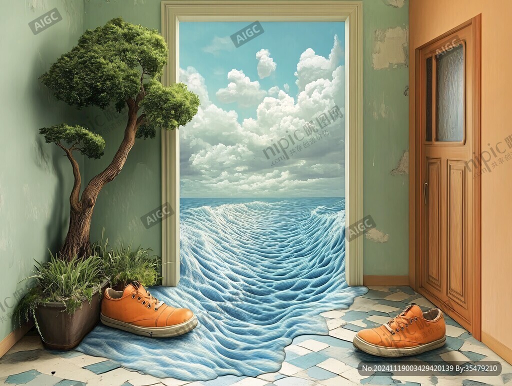 大海风光3d地贴