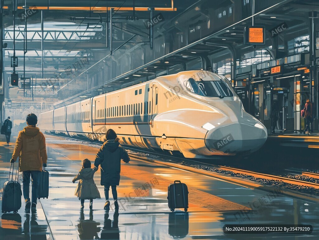 火车站插画
