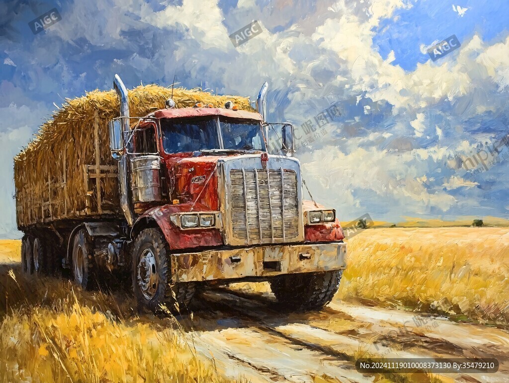 汽车油画