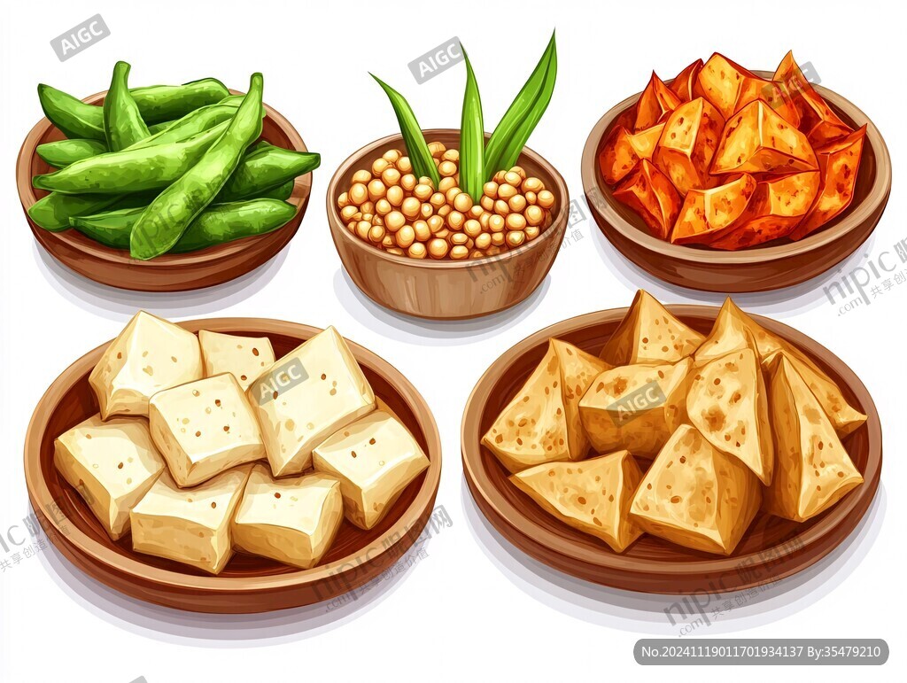 豆制品插画