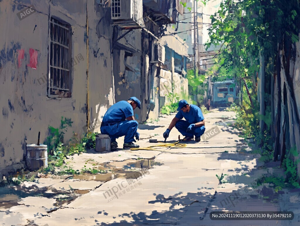 小巷插画