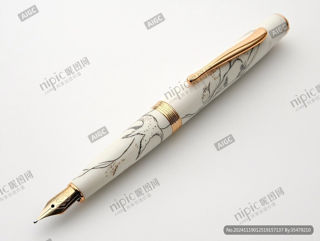 粉彩描金瓷管笔