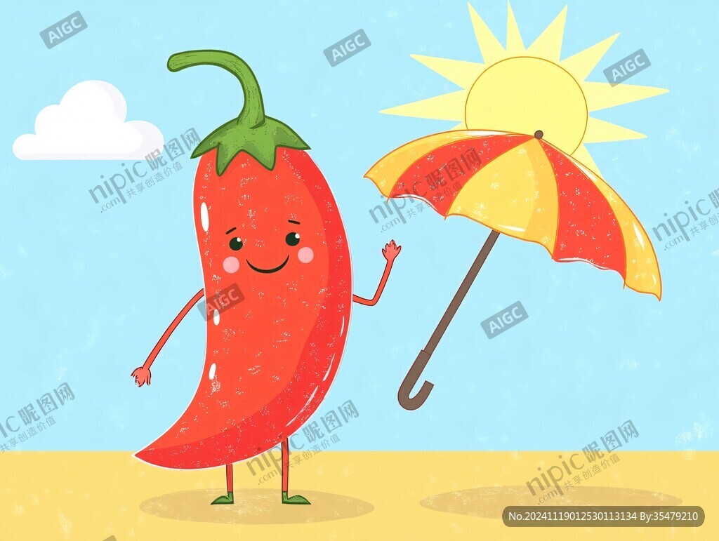 辣椒插画场景图