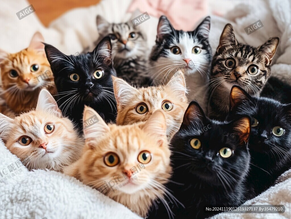 一窝猫素材