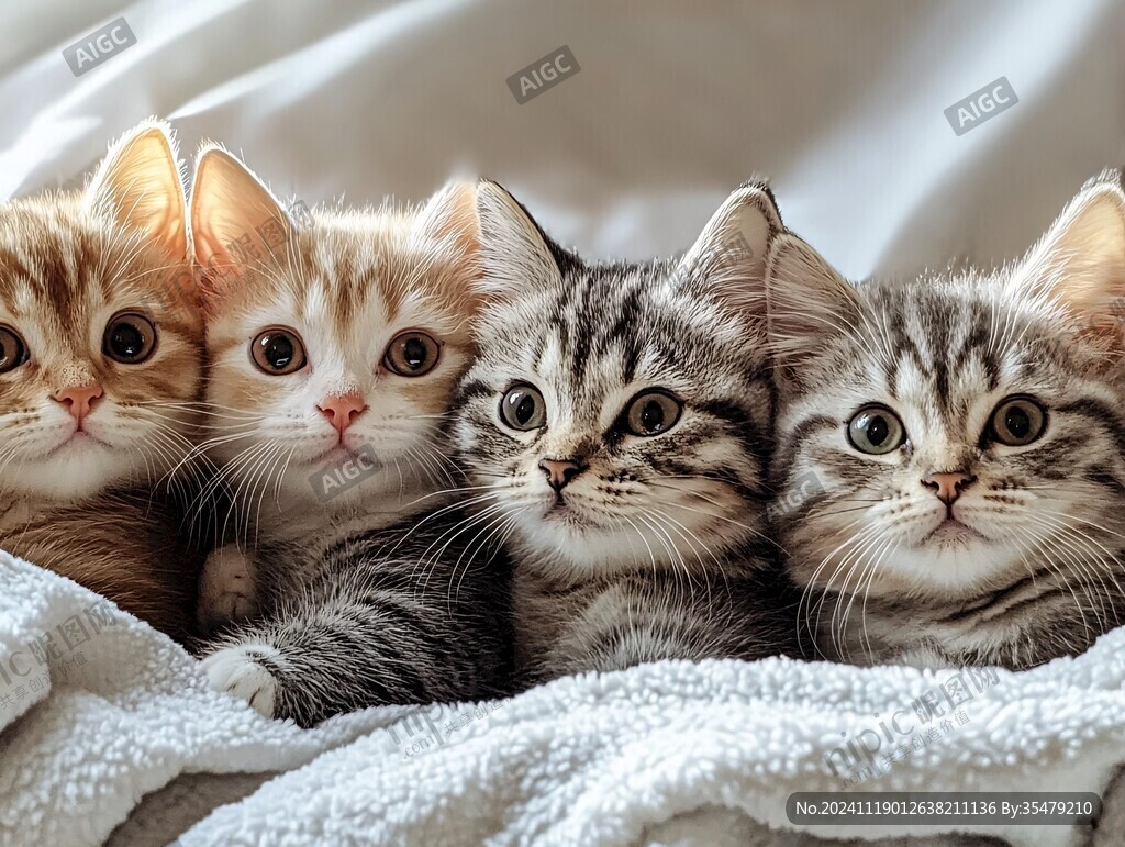 躺在窝里的小猫们
