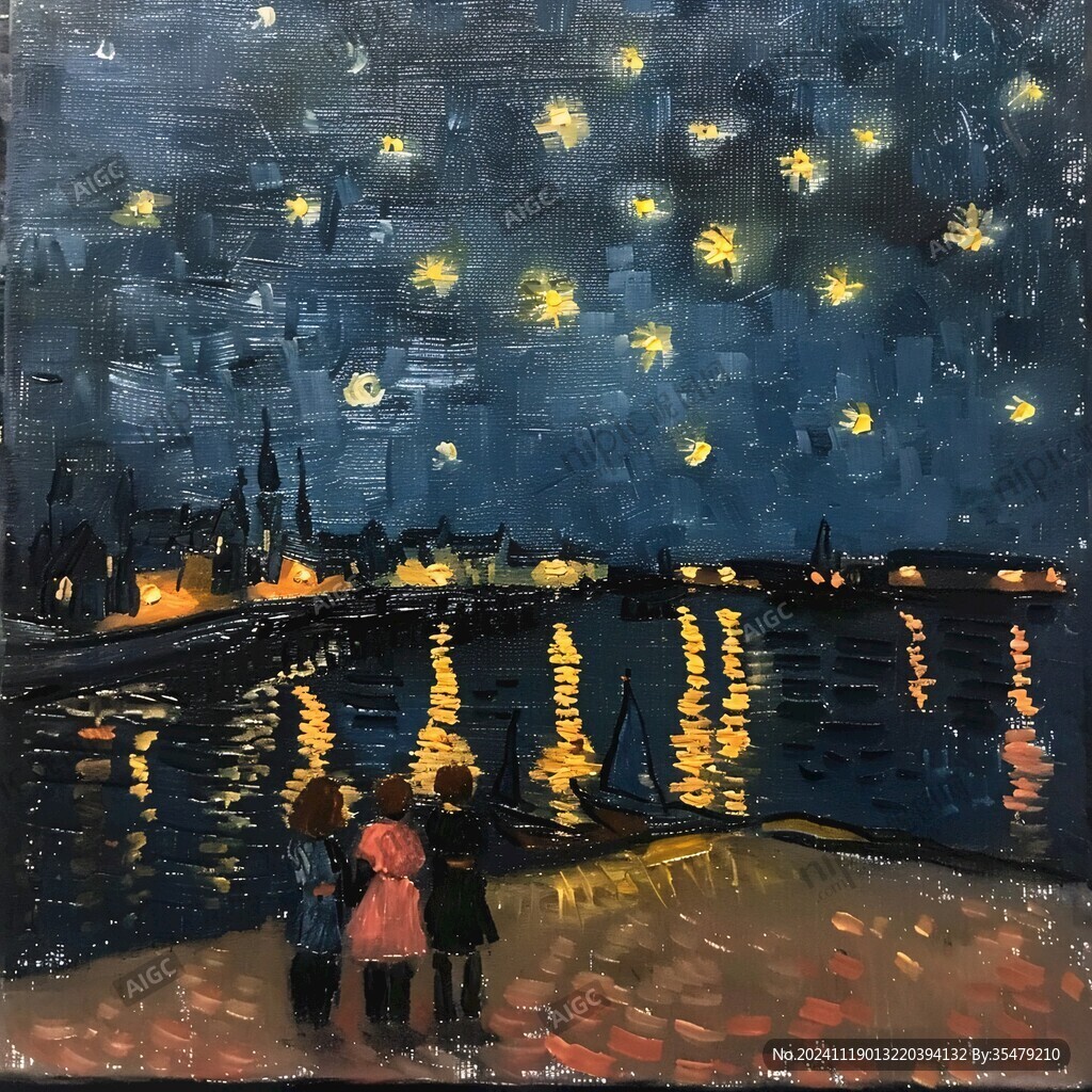 夜晚油画