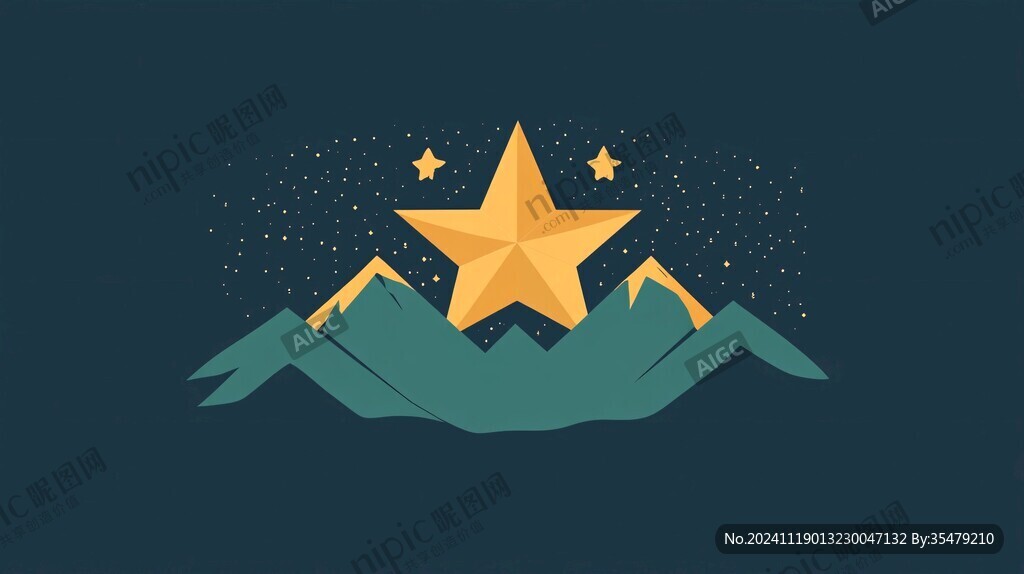 五角星包装插画