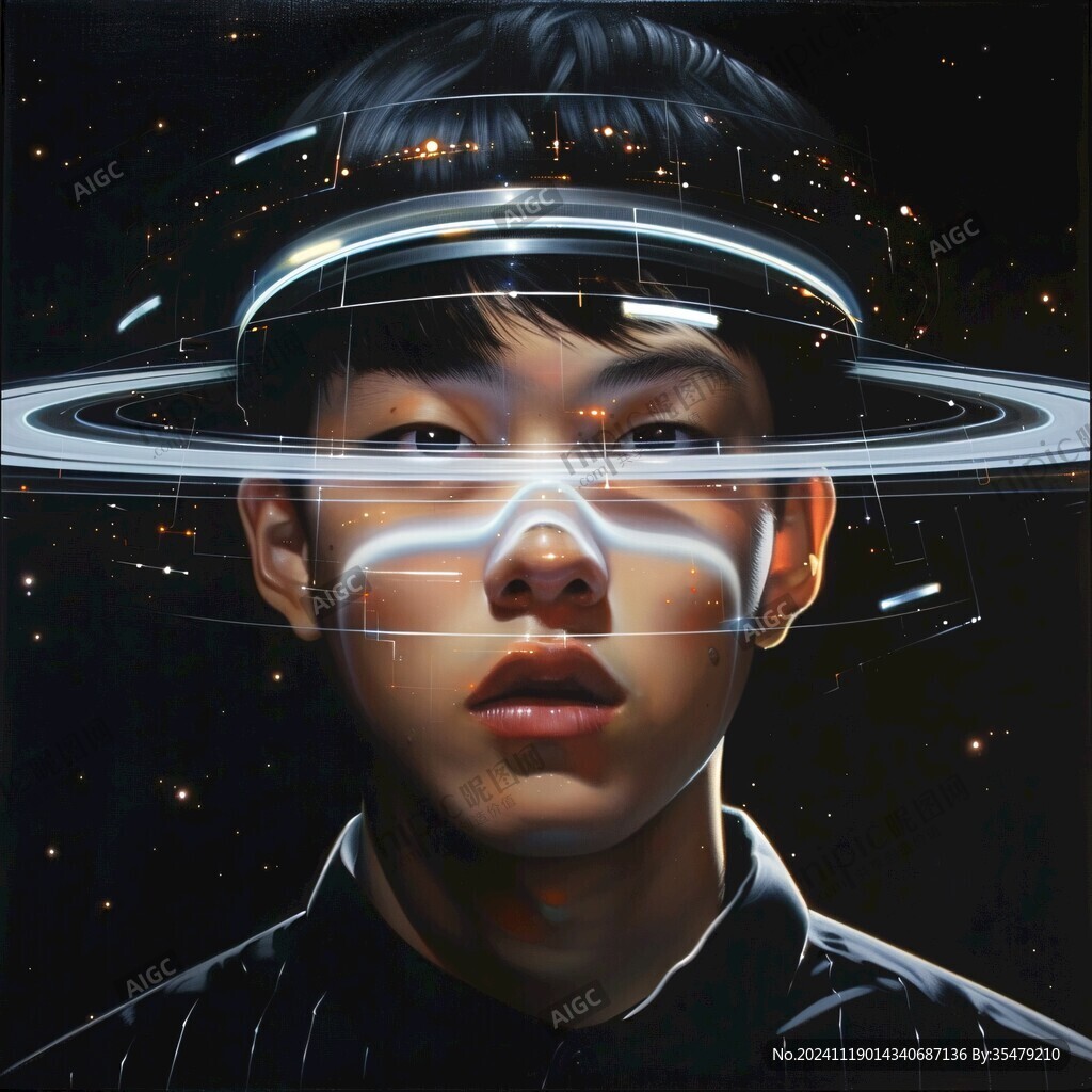 数字肖像插画