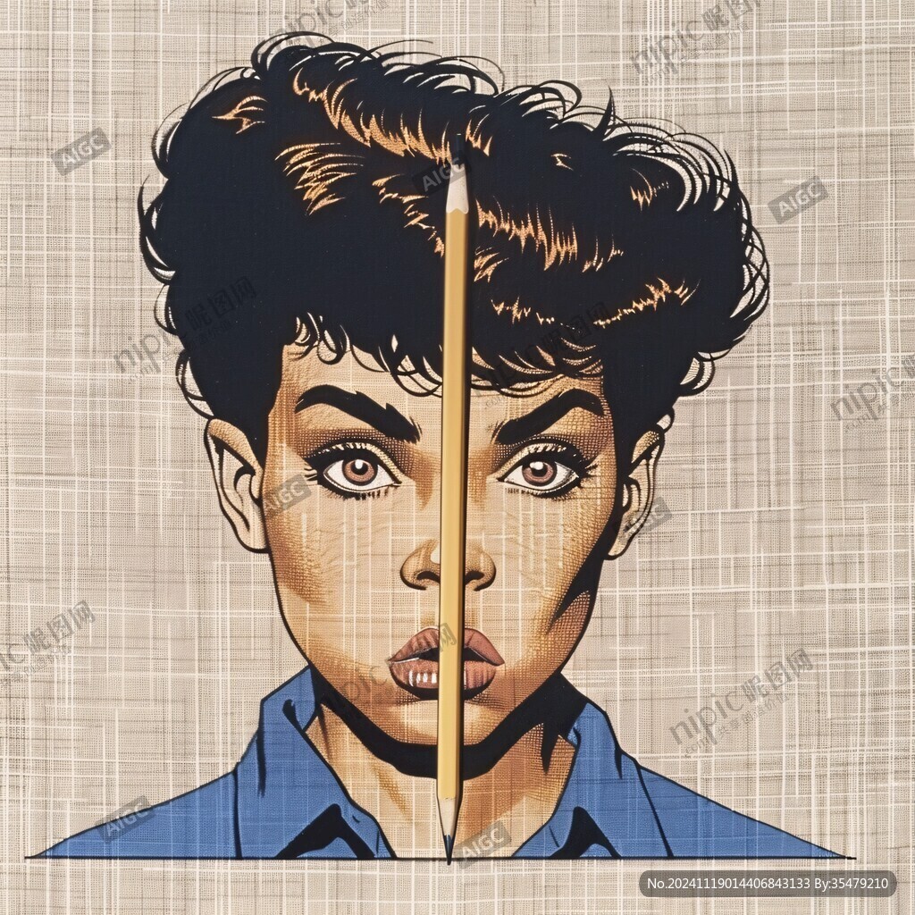 人脸色块拼接装饰画