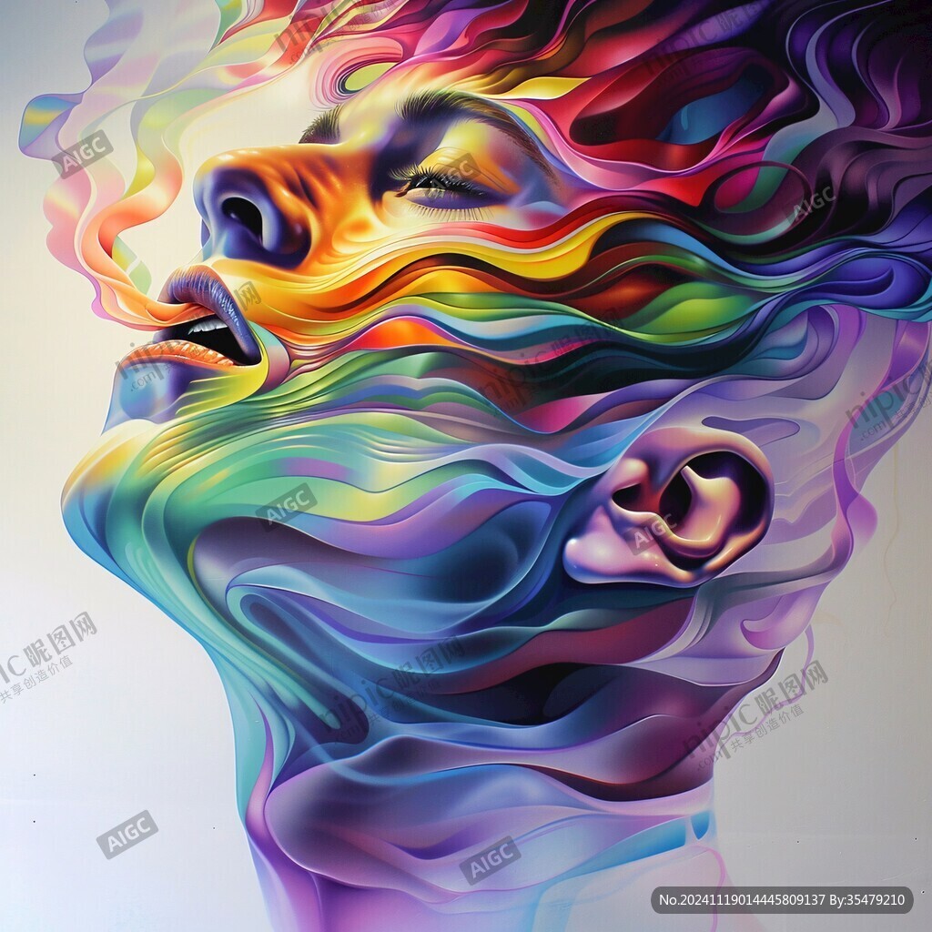扭曲人像插画