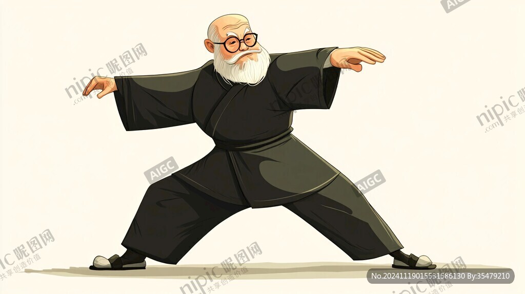 太极拳插画人物