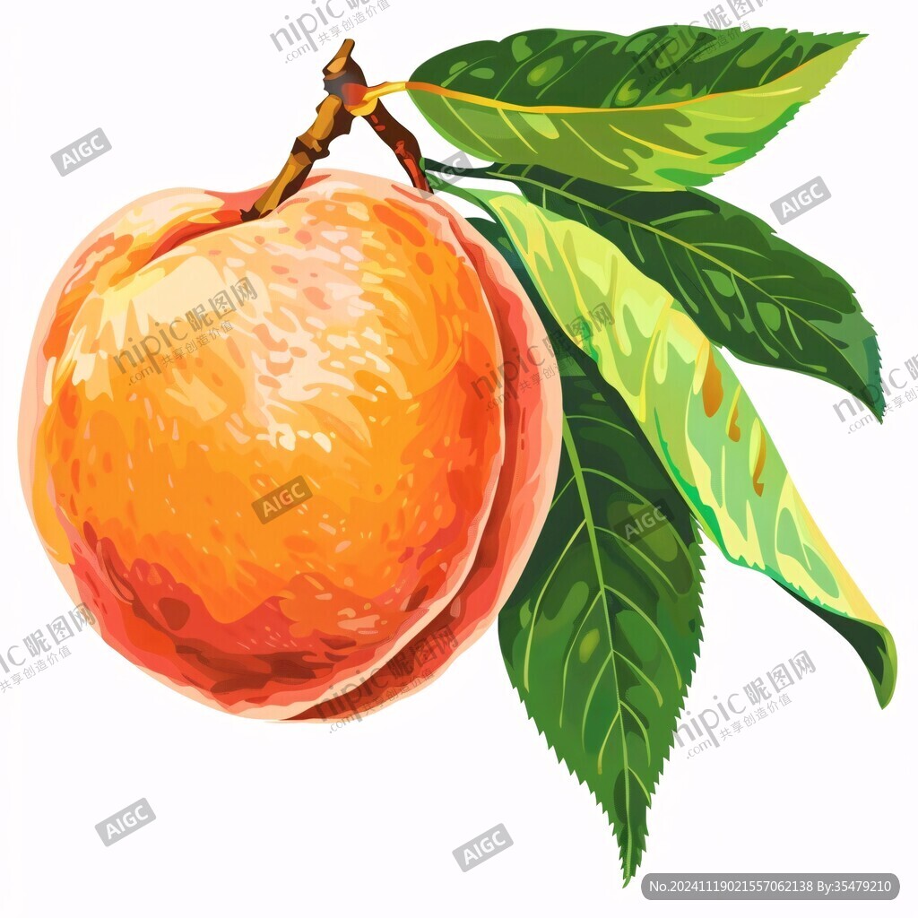 毛桃插画