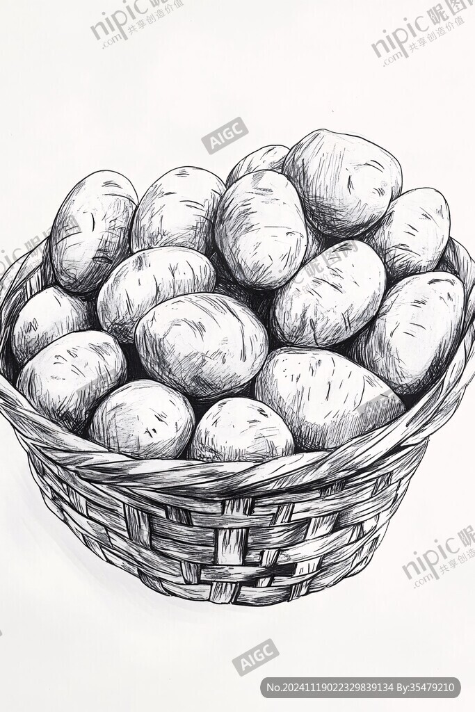 线描夏威夷果