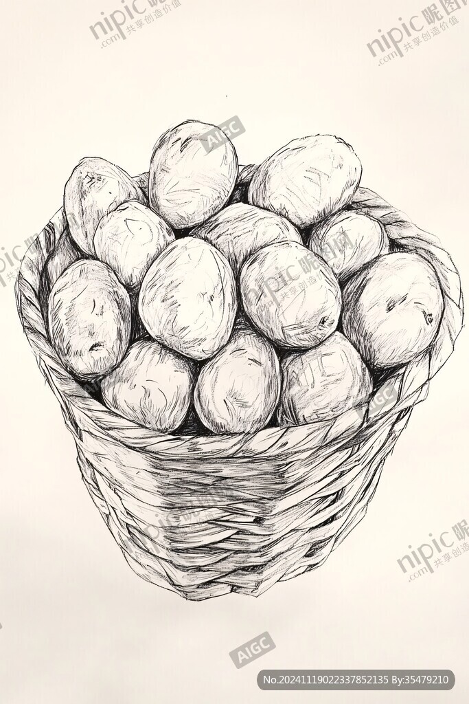 线描夏威夷果