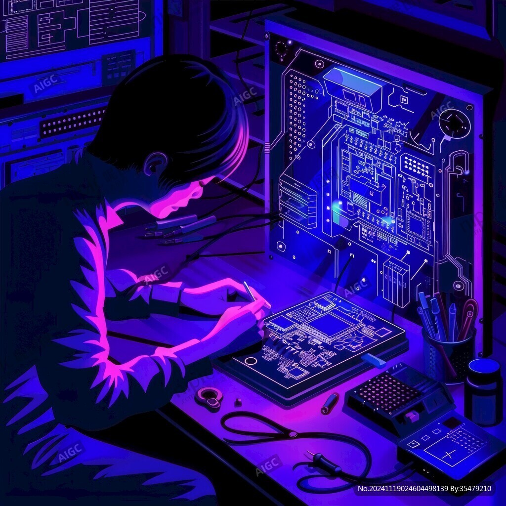 科技男插画