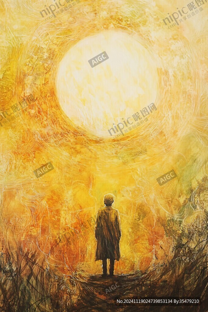 手绘追日的少年