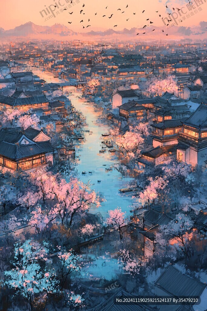 古风场景春暖花开