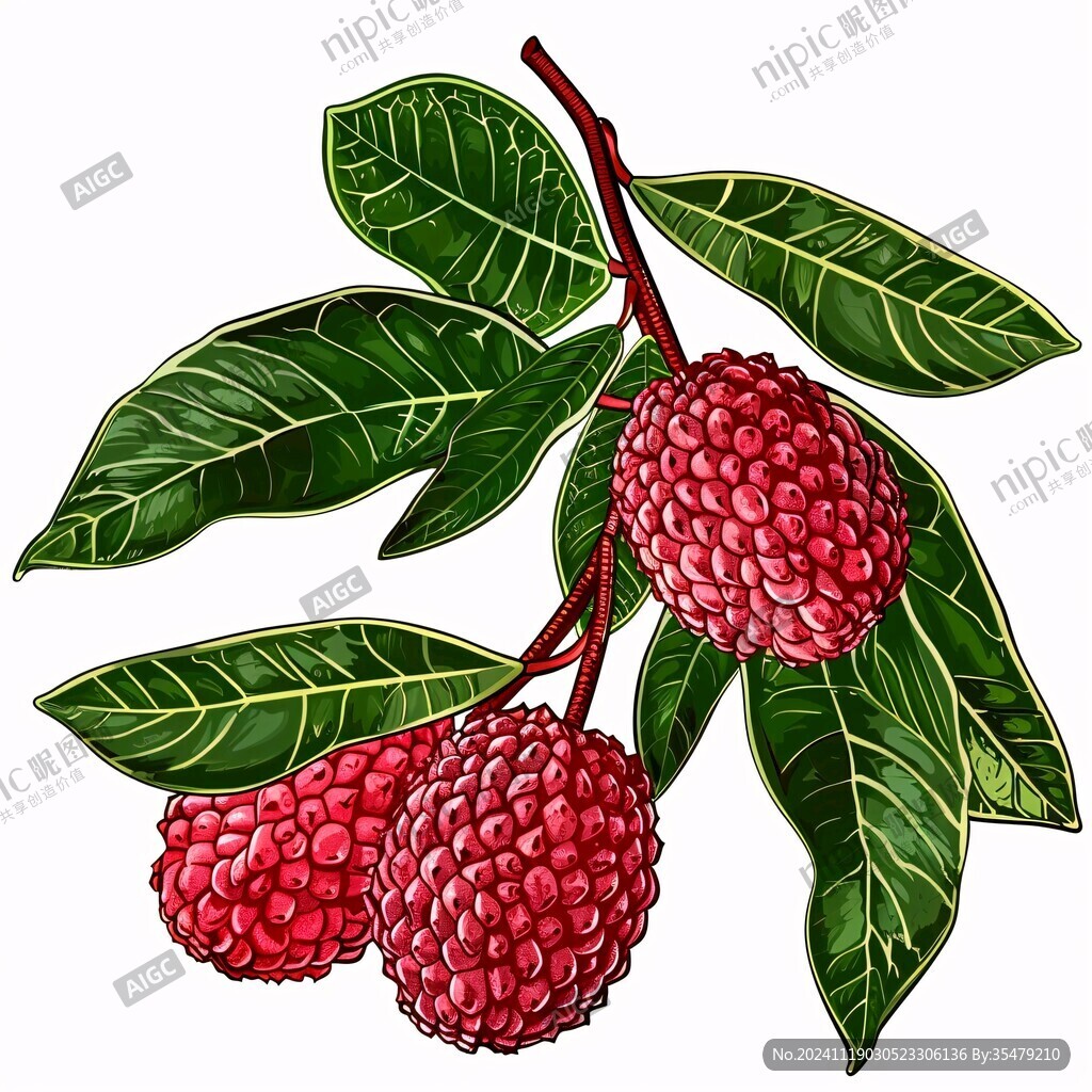 贵妃荔枝插画
