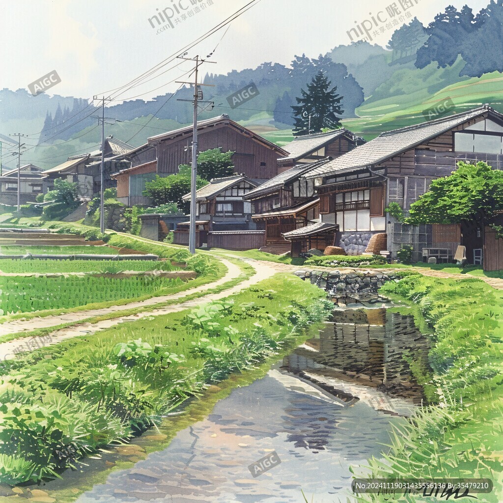 日系风景插画