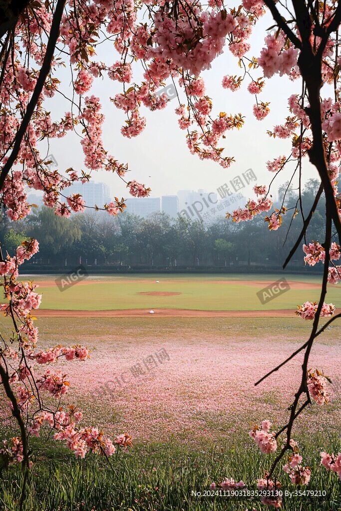 粉红色花卉体育场
