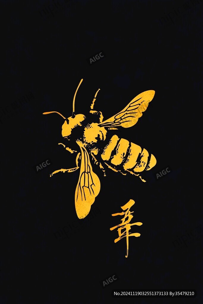 蜜蜂手绘logo