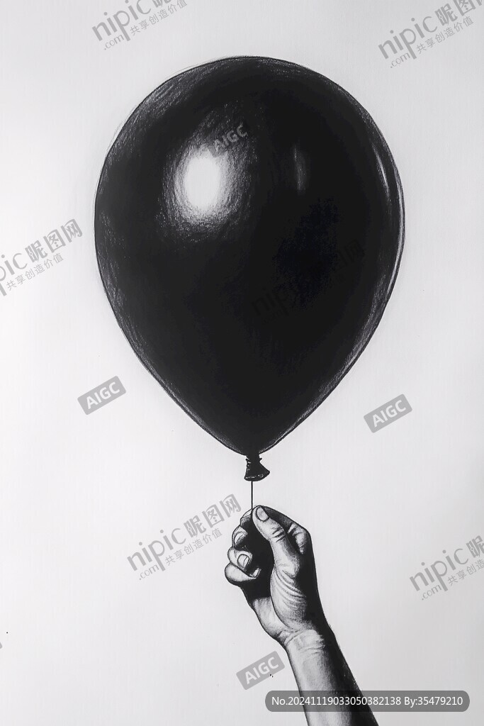 唯美手拿气球