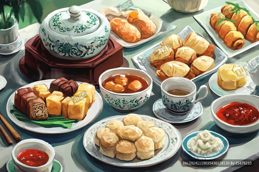 广式点心插画