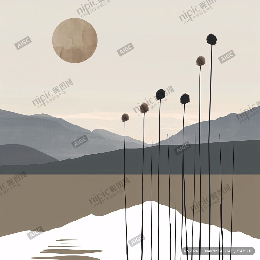 荒野黄昏插画