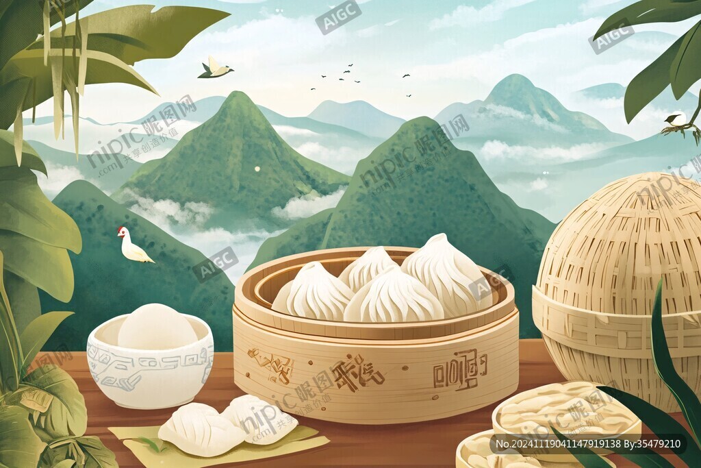 广式点心插画