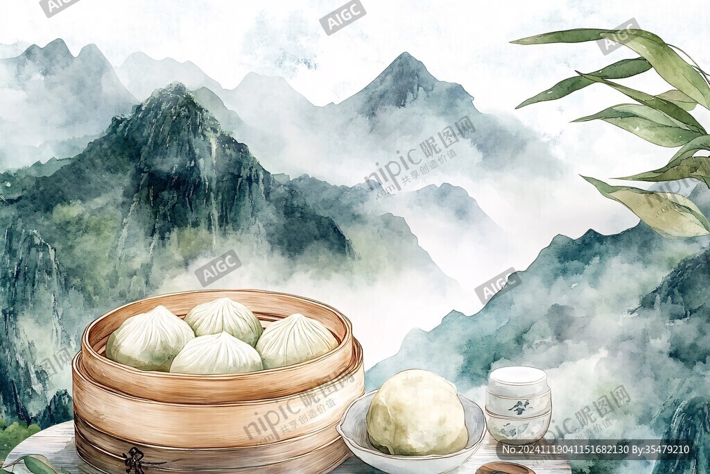 蟹黄包插画