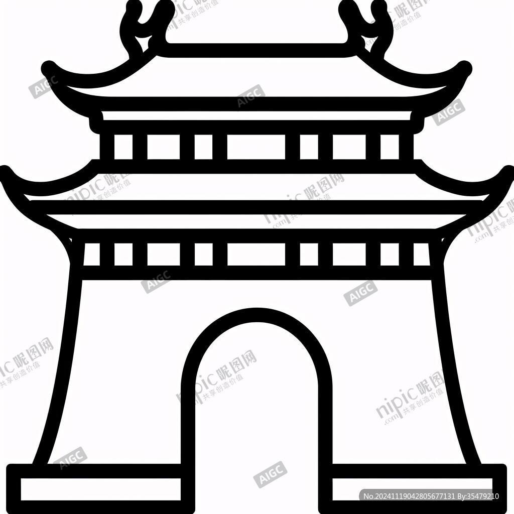 德胜门杂志地标轮廓