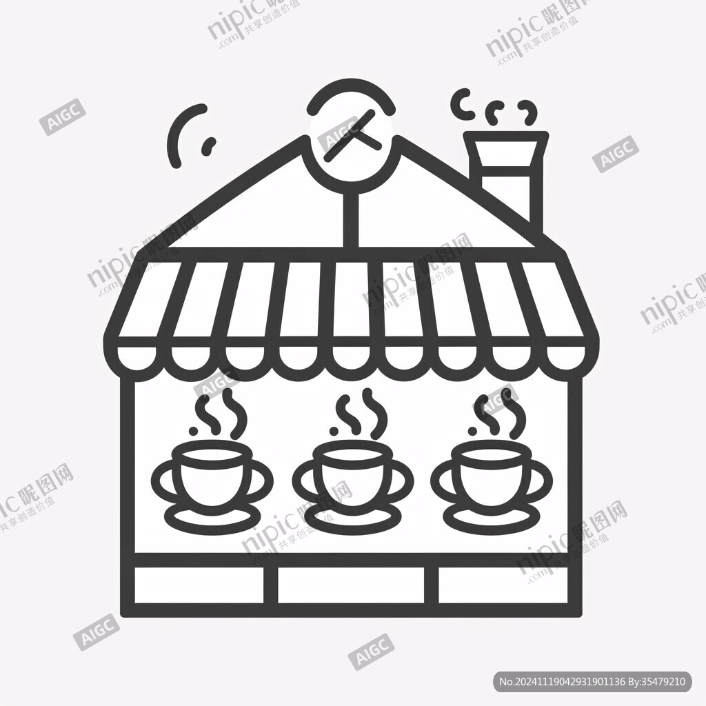 线描奶茶店