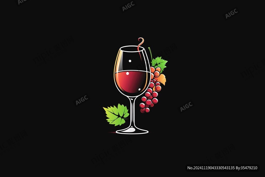 红酒杯设计logo