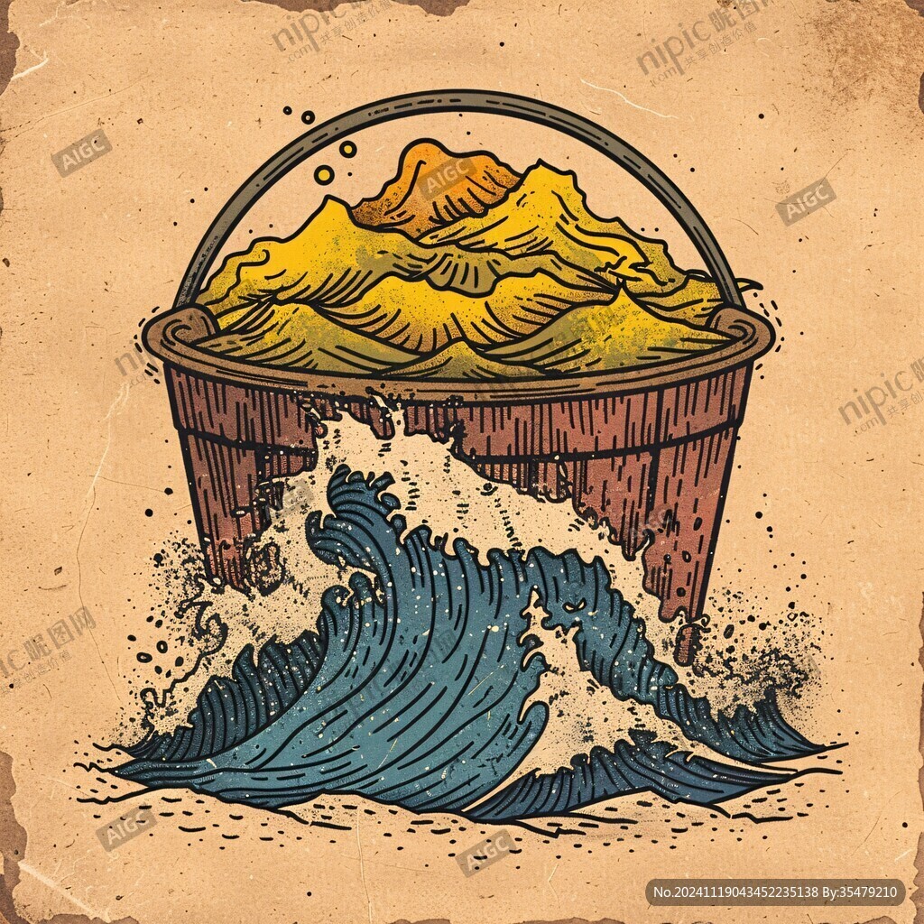 浴桶插画