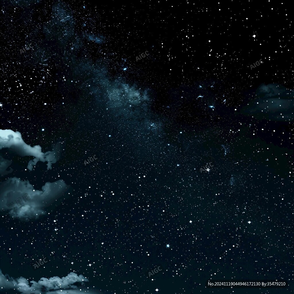 夜晚云彩星星