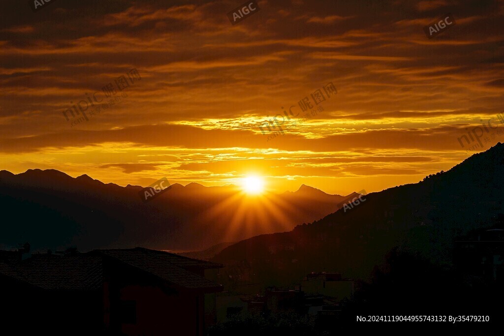 刚出山的太阳