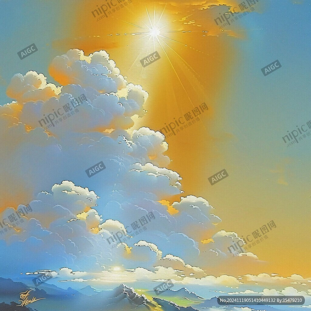 阳光晴朗风景插画