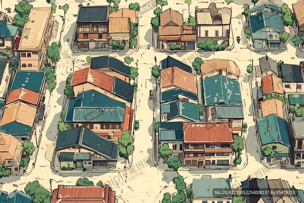 小镇插画