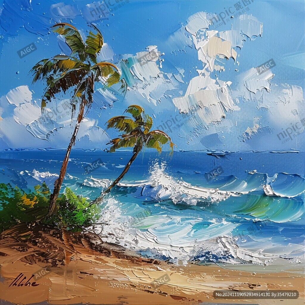 海滩手绘