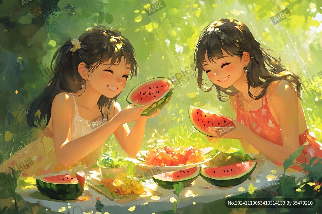 吃瓜群众吃瓜少年少女