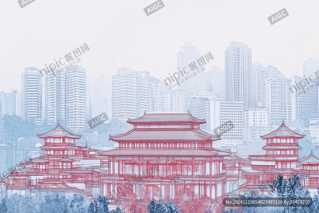 滕王阁插画