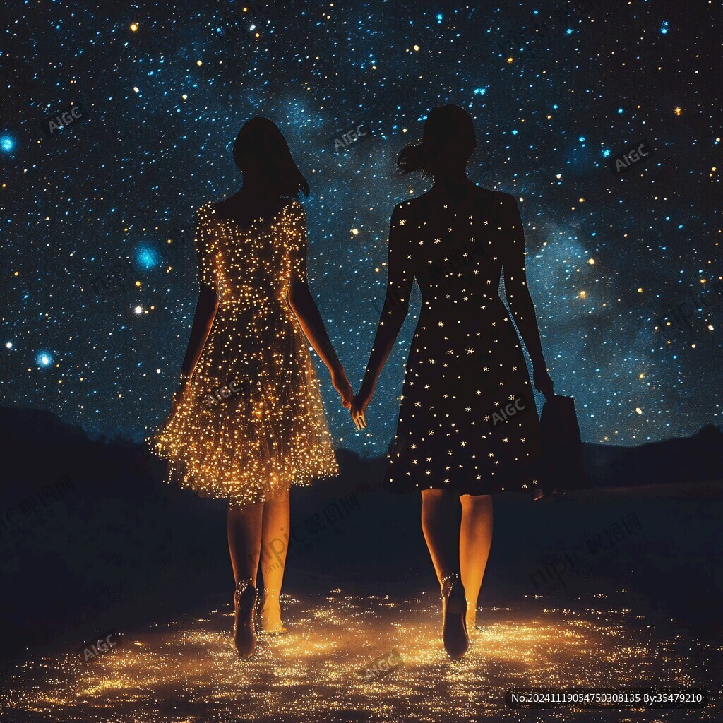 星辰大海女孩背影