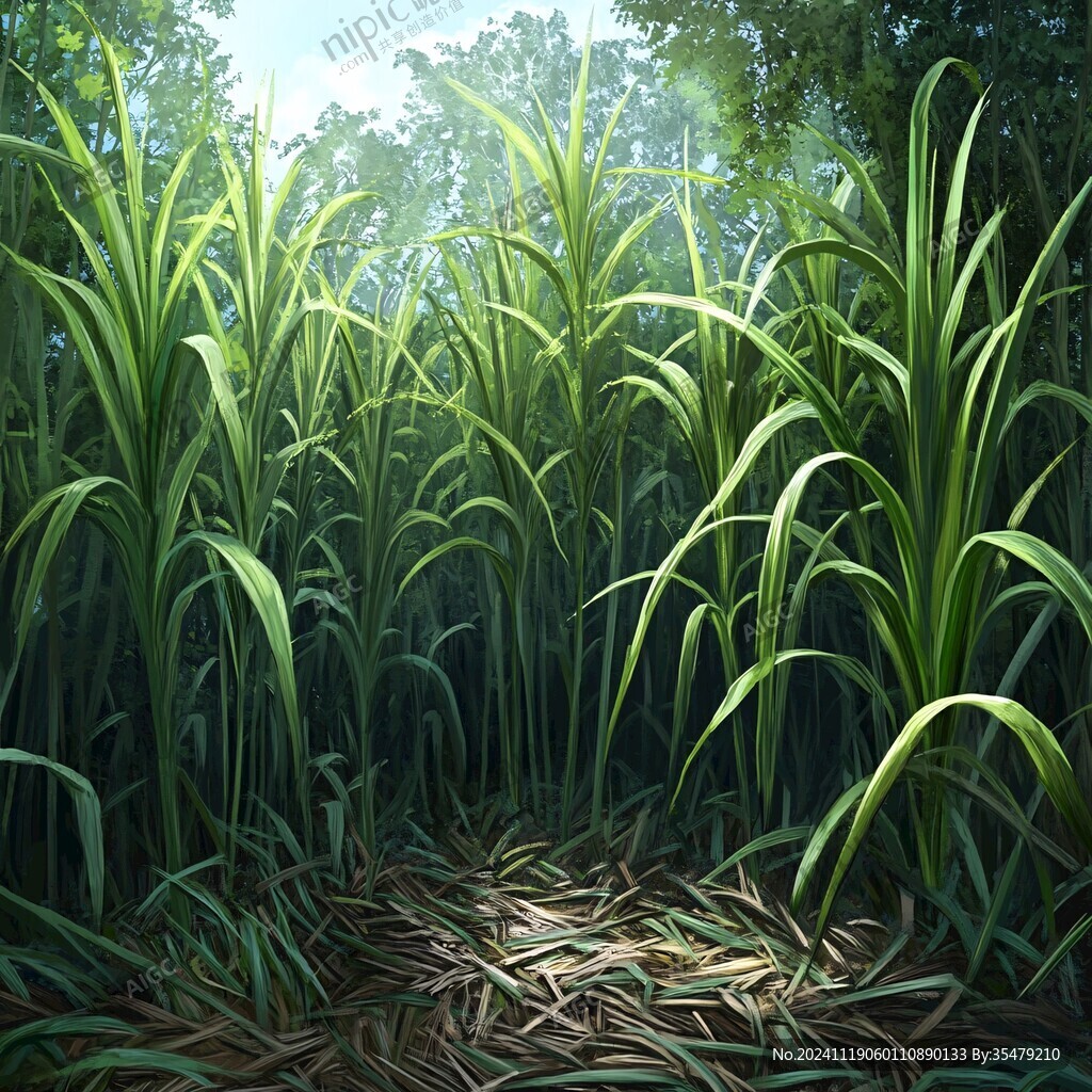 甘蔗林插画