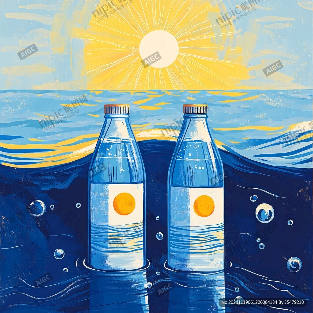 矿泉水插画