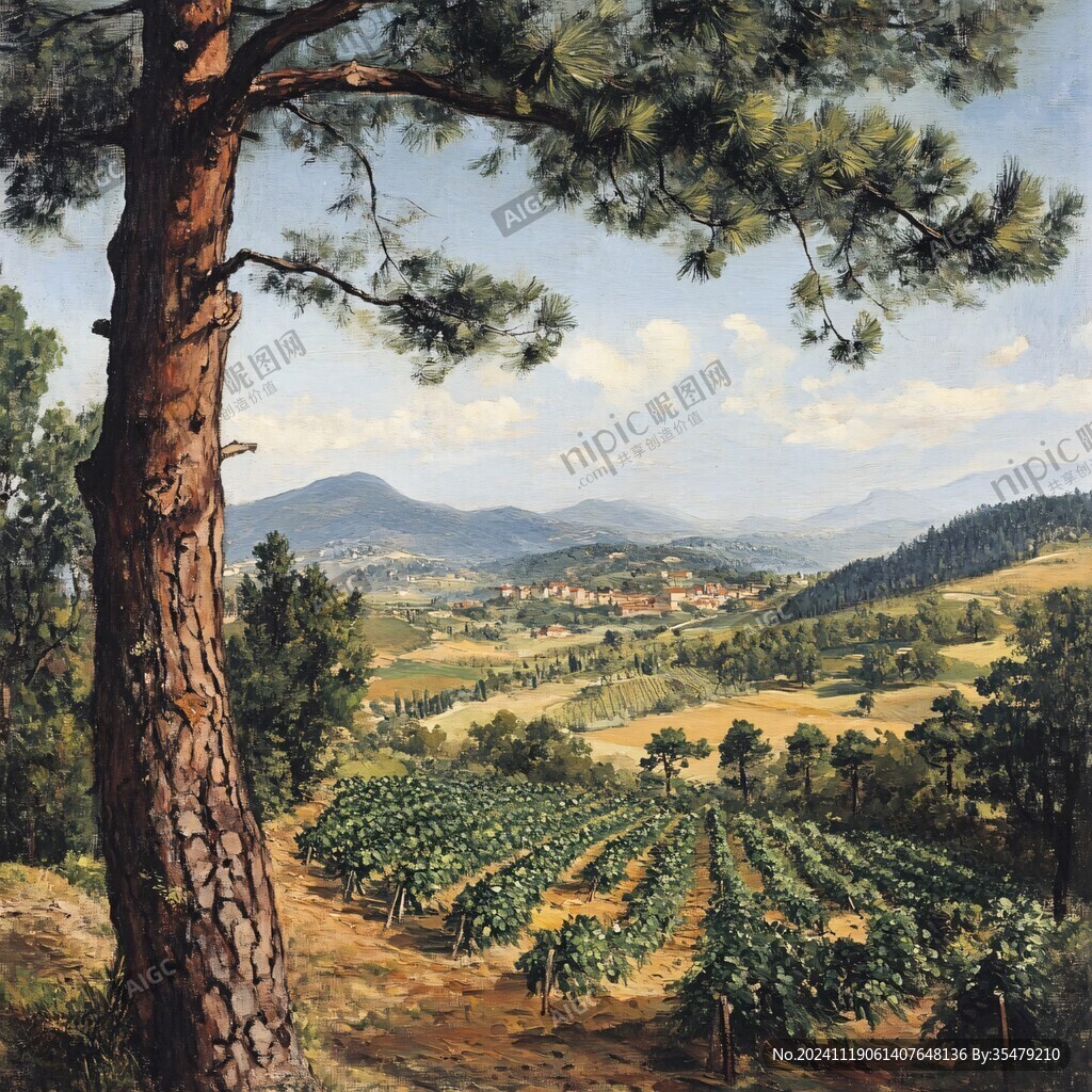 葡萄酒种植山水风光