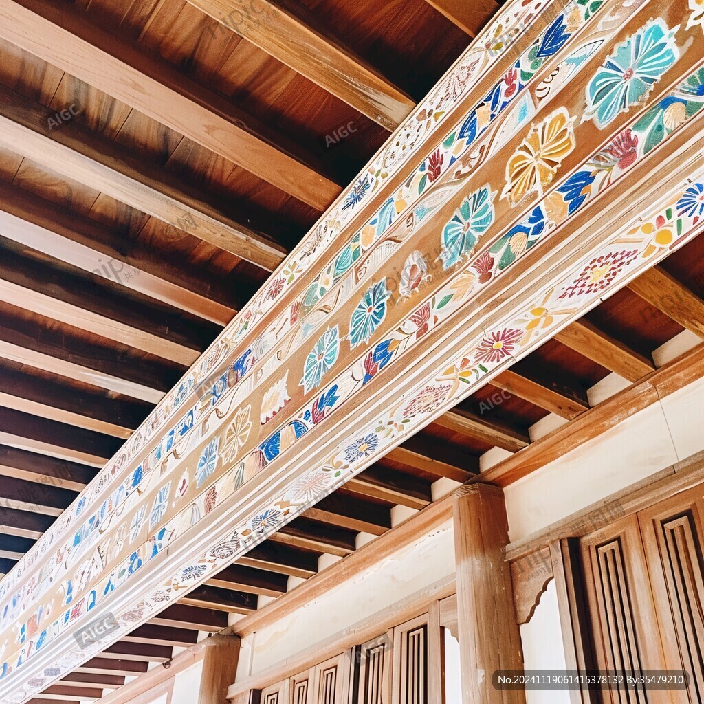 建筑横梁额枋廊柱彩绘